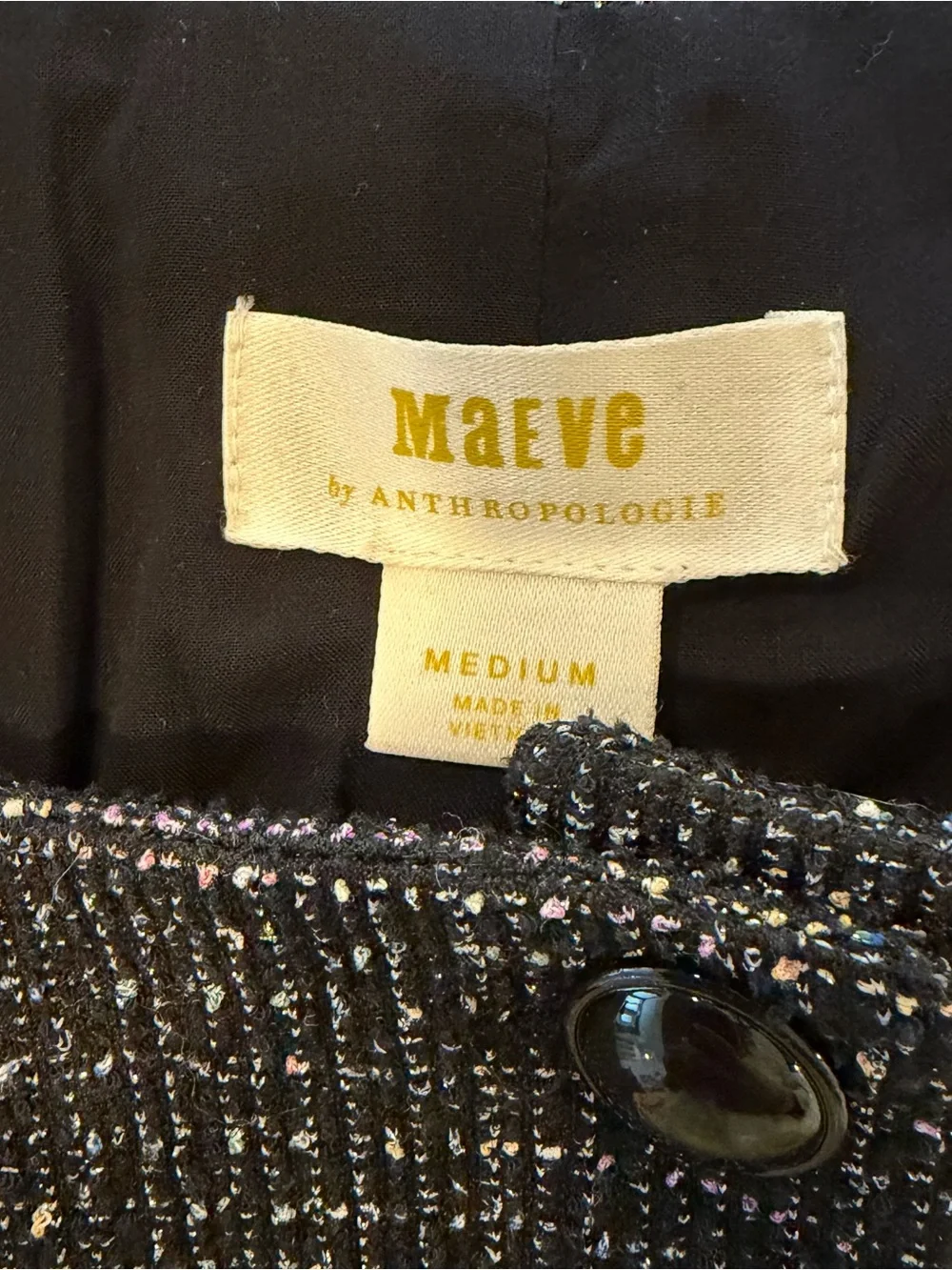 Anthropologie Maeve Square-Neck Tweed Vest